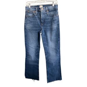 J. Crew Women’s Size 26 Blue Denim 9” Billie Boot Leg Cropped Jeans Distressed